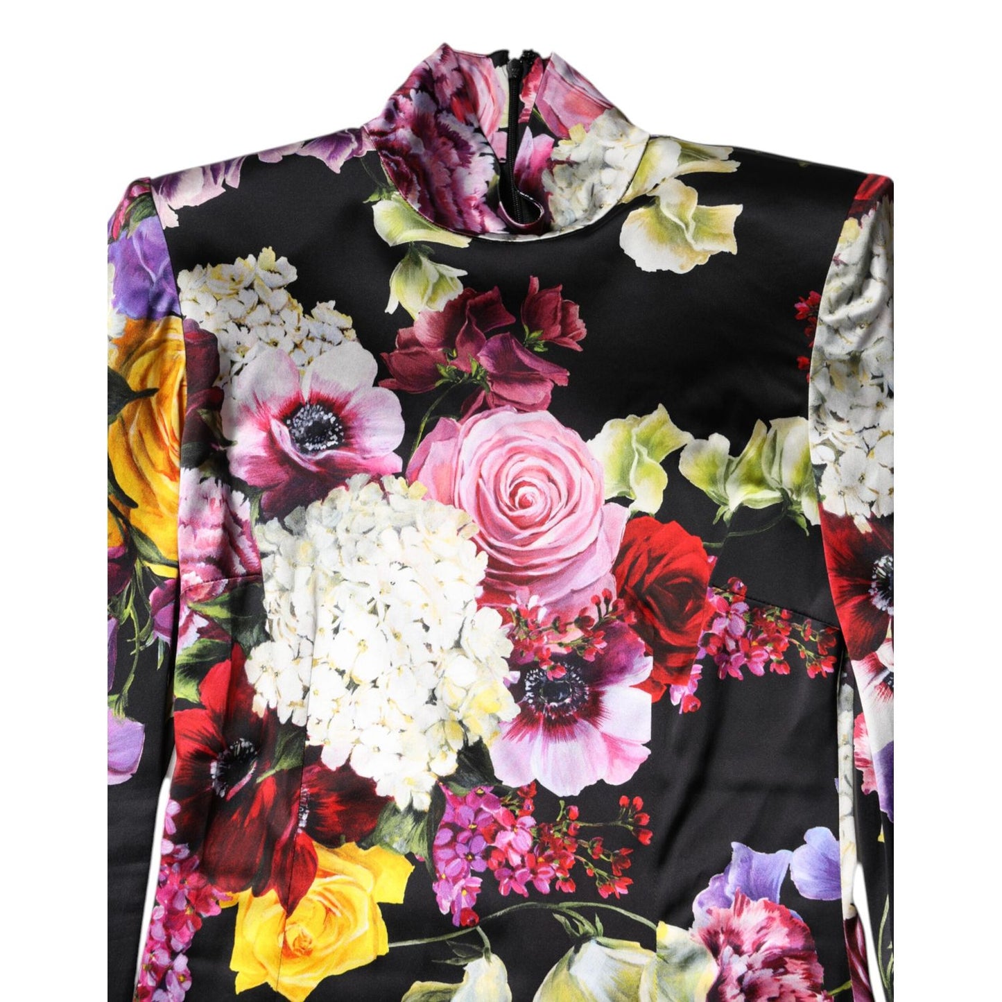 Dolce & Gabbana Multicolor Ortensies Long Sleeves Blouse Top