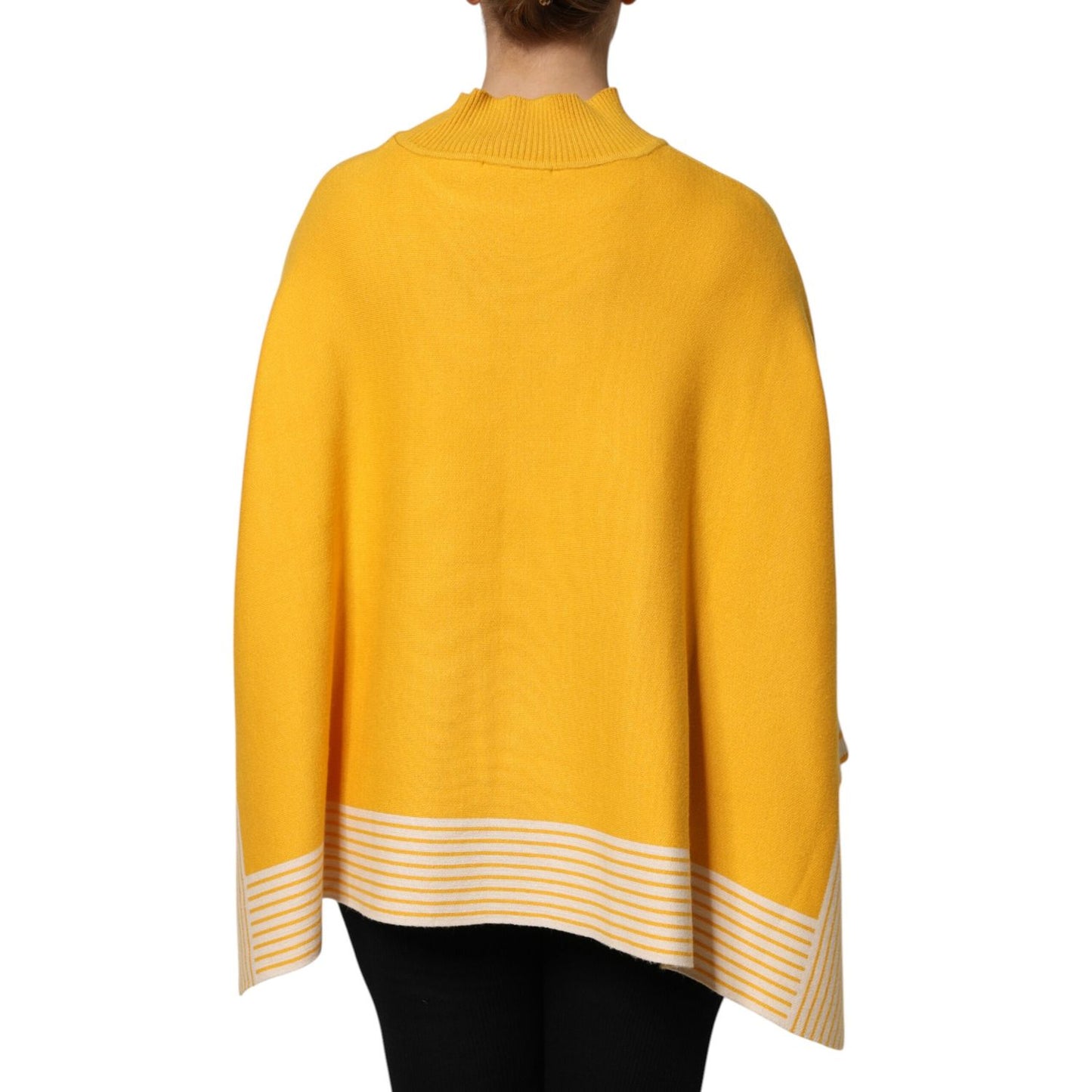 SIGNS Yellow Stripe Long Sleeve Overcoat Pullover Sweater