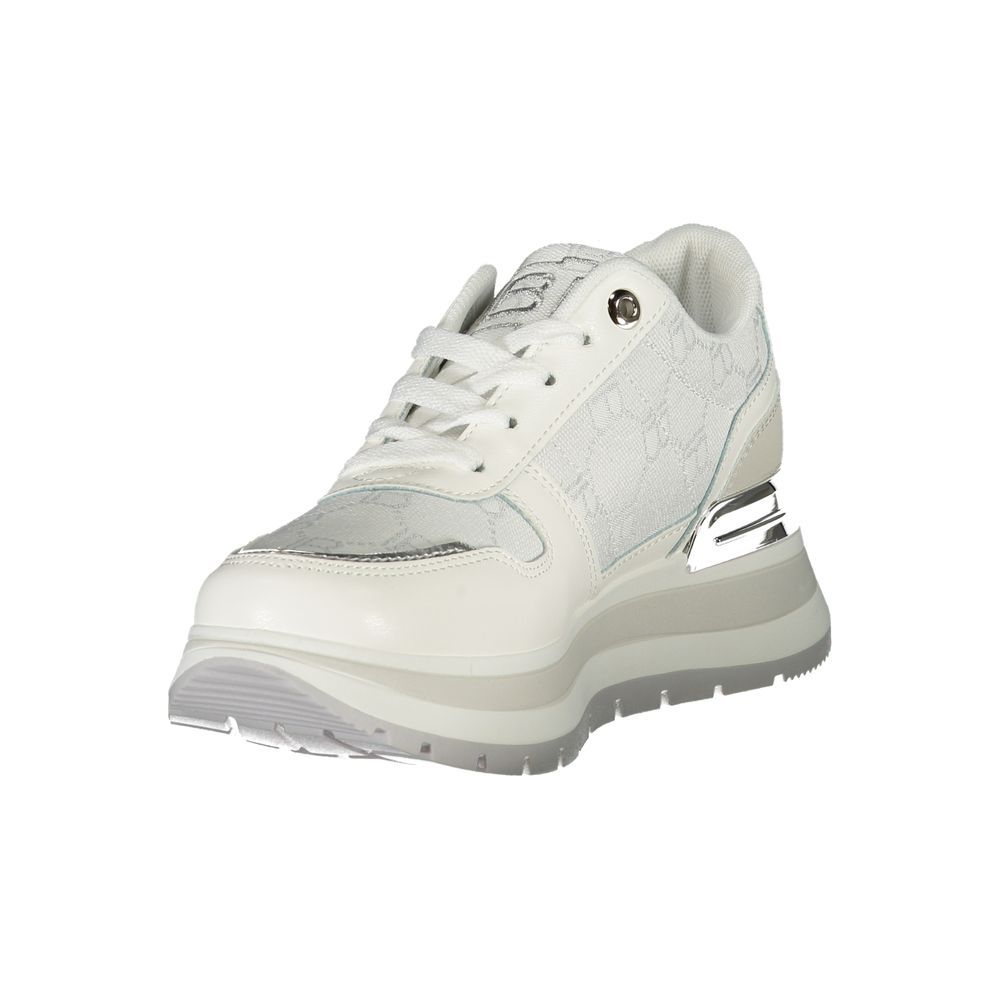 Laura Biagiotti White Polyester Women Sneaker with signature logo and contrasting details for style and comfort