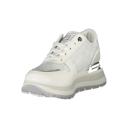 Laura Biagiotti White Polyester Women Sneaker with signature logo and contrasting details for style and comfort