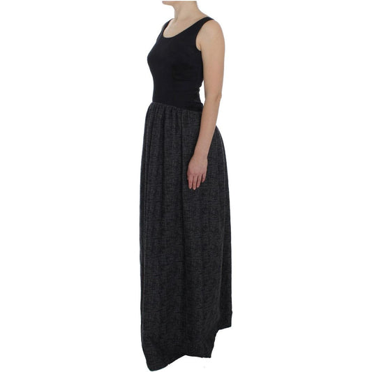 Dolce & Gabbana Black Gray Sheath Gown Full Length Dress NOC10139-1