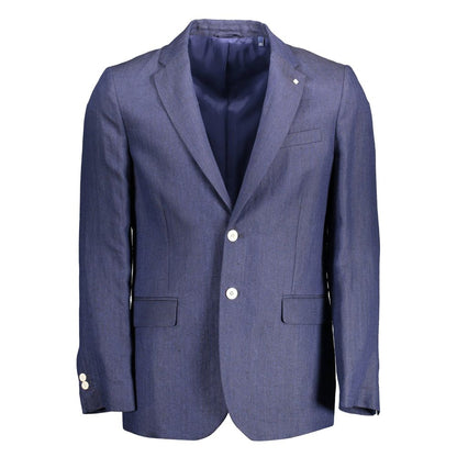 Gant Blue Linen Jackets & Coat