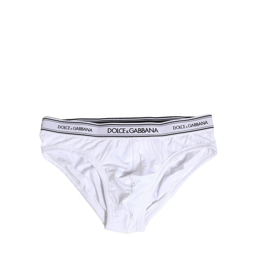 Dolce & Gabbana White Cotton Stretch Regular Brief Underwear BIK1265-4