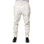 Dolce & Gabbana White Nylon Tapered Dress Men Pants PAN76447-46
