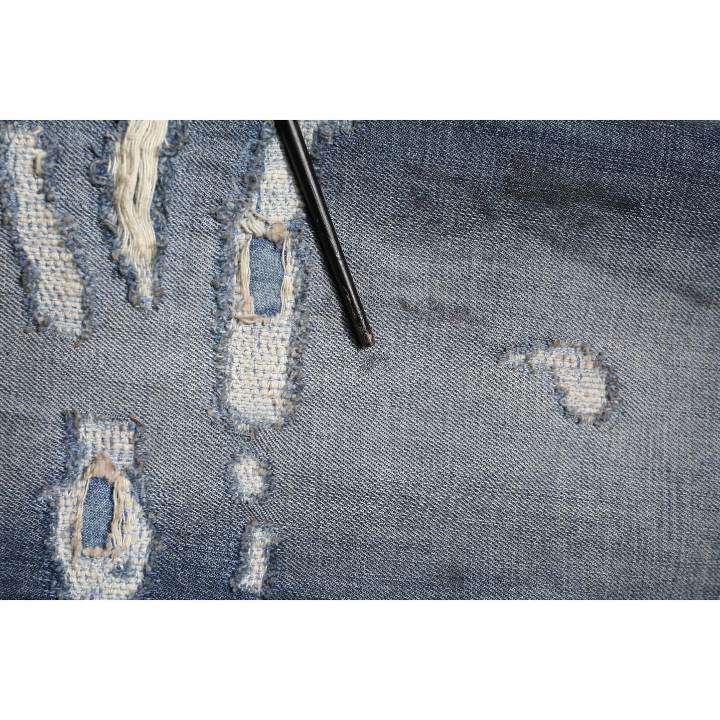 Dolce & Gabbana Blue Washed Tattered Cotton Men Jeans PAN76448-44