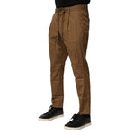Dolce & Gabbana Brown Cotton Chino Mid Waist Men Pants PAN76465-48