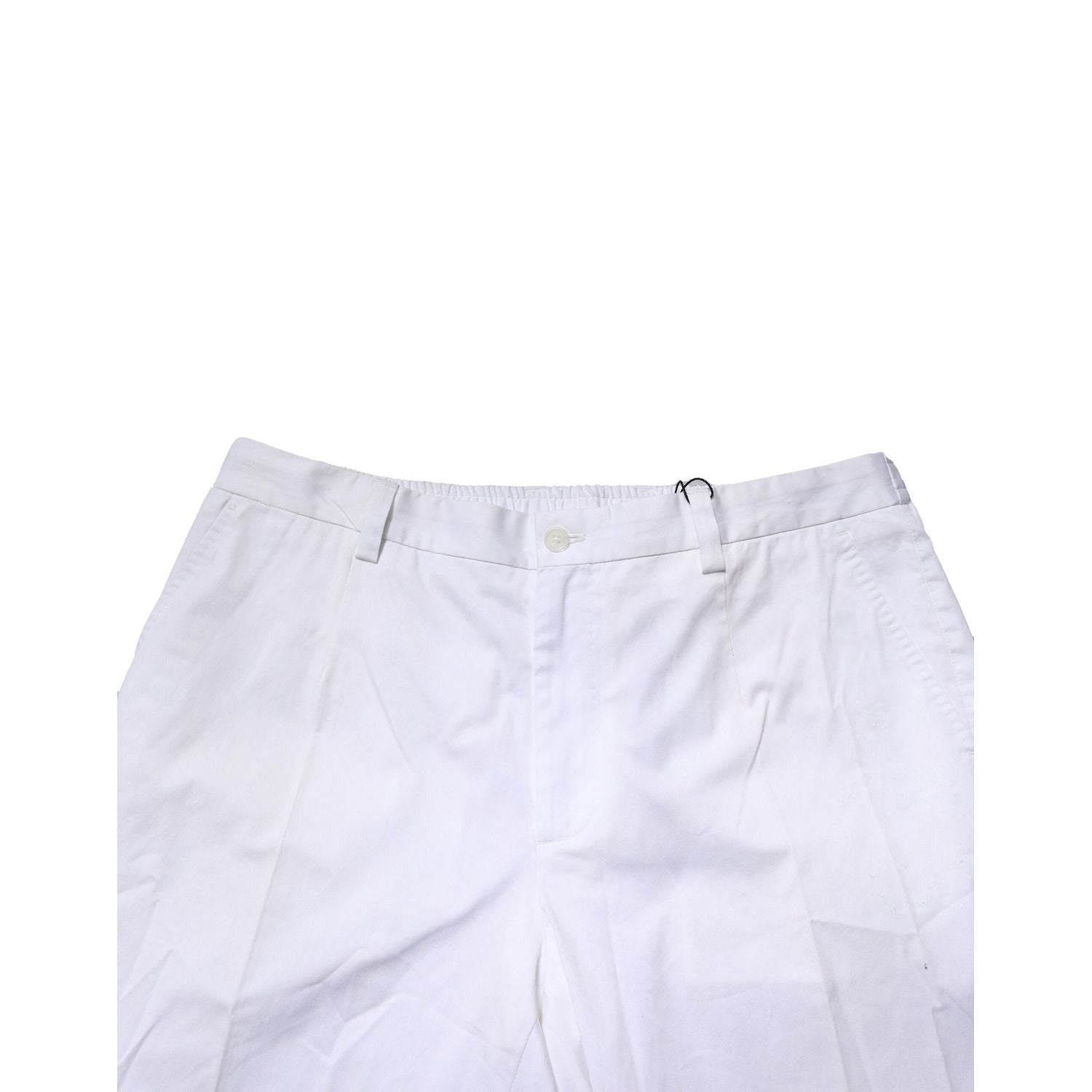Dolce & Gabbana White Cotton Dress Slim Formal Pants