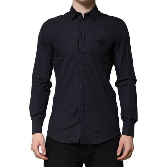 Dolce & Gabbana Dark Blue MARTINI Cotton Dress Formal Shirt