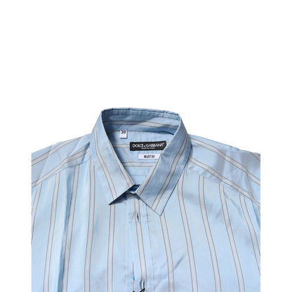 Dolce & Gabbana Light Blue MARTINI Striped Formal Dress Shirt