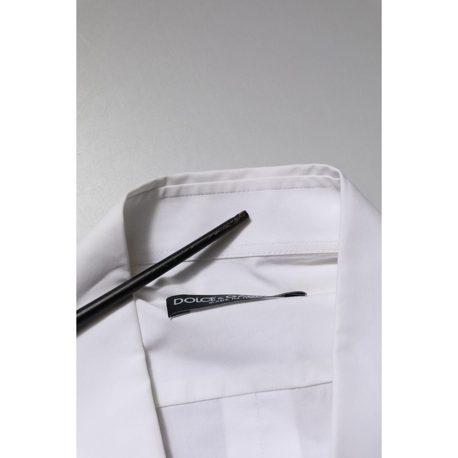 Dolce & Gabbana White Cotton Long Sleeves Dress Formal Shirt