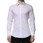 Dolce & Gabbana White MARTINI Long Sleeves Dress Formal Shirt TSH906709-38