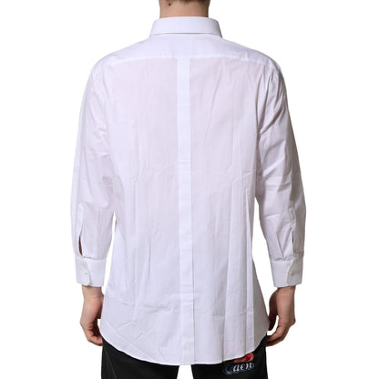 Dolce & Gabbana White GOLD Long Sleeves Dress Formal Shirt