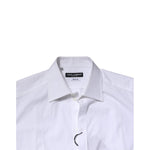 Dolce & Gabbana White Cotton GOLD Long Sleeves Formal Shirt TSH906720-40