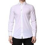 Dolce & Gabbana White MARTINI Long Sleeves Dress Formal Shirt TSH906723-38