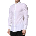 Dolce & Gabbana White MARTINI Long Sleeves Dress Formal Shirt TSH906723-38