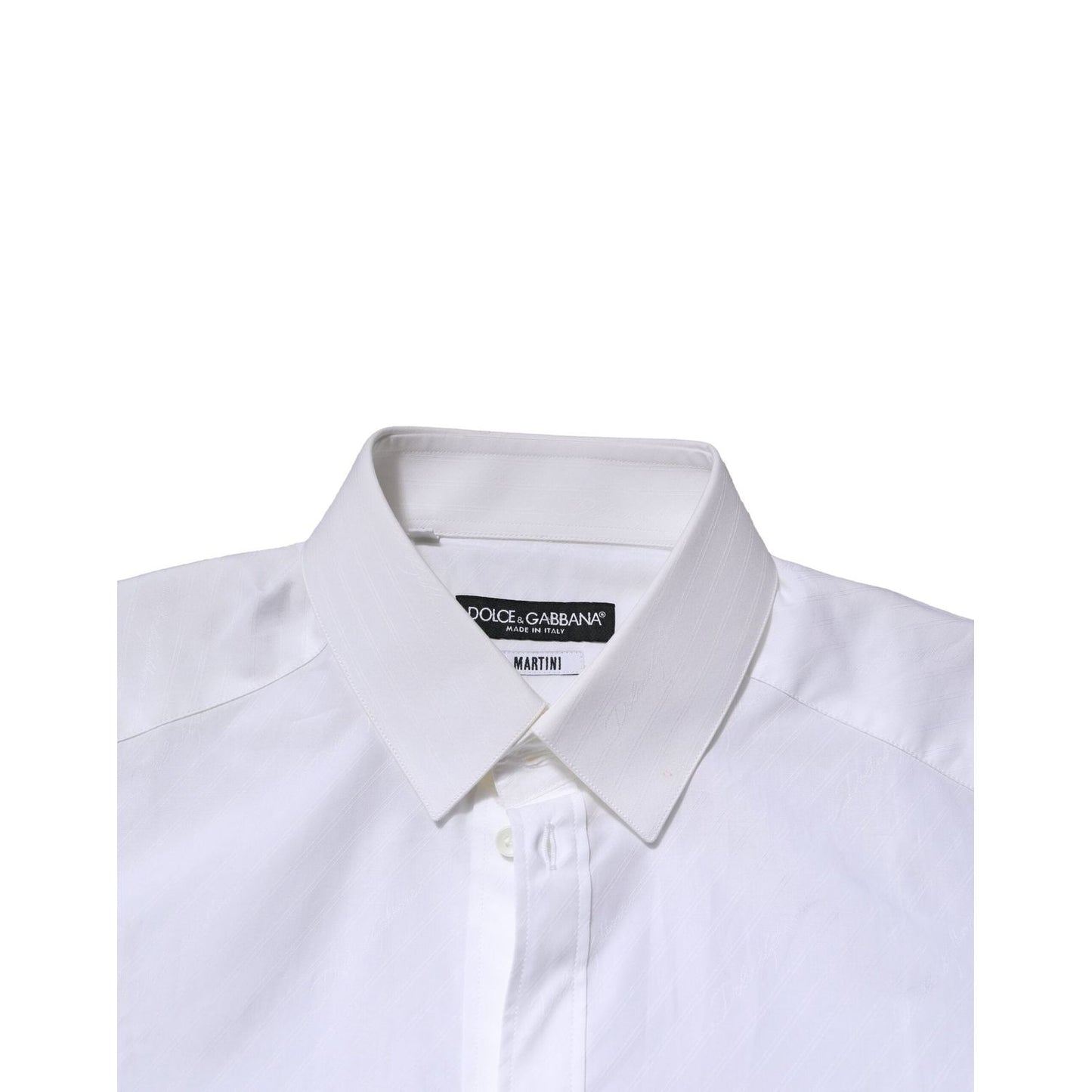 Dolce & Gabbana White MARTINI Long Sleeves Dress Formal Shirt TSH906723-38
