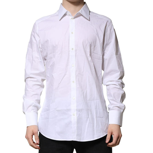Dolce & Gabbana White GOLD Long Sleeves Dress Formal Shirt TSH906777-43