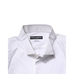 Dolce & Gabbana White GOLD Bib Poplin Dress Men Formal Shirt TSH906803-43