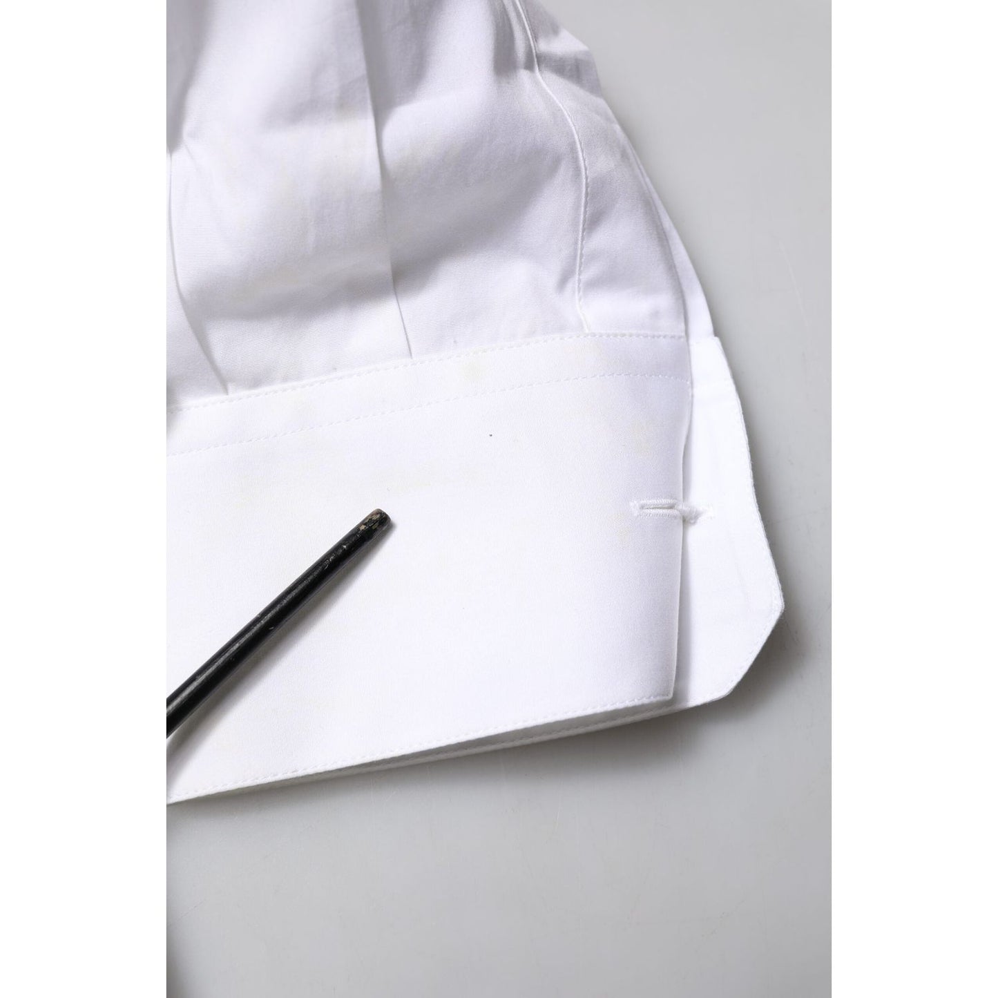 Dolce & Gabbana White GOLD Bib Poplin Dress Men Formal Shirt TSH906803-43