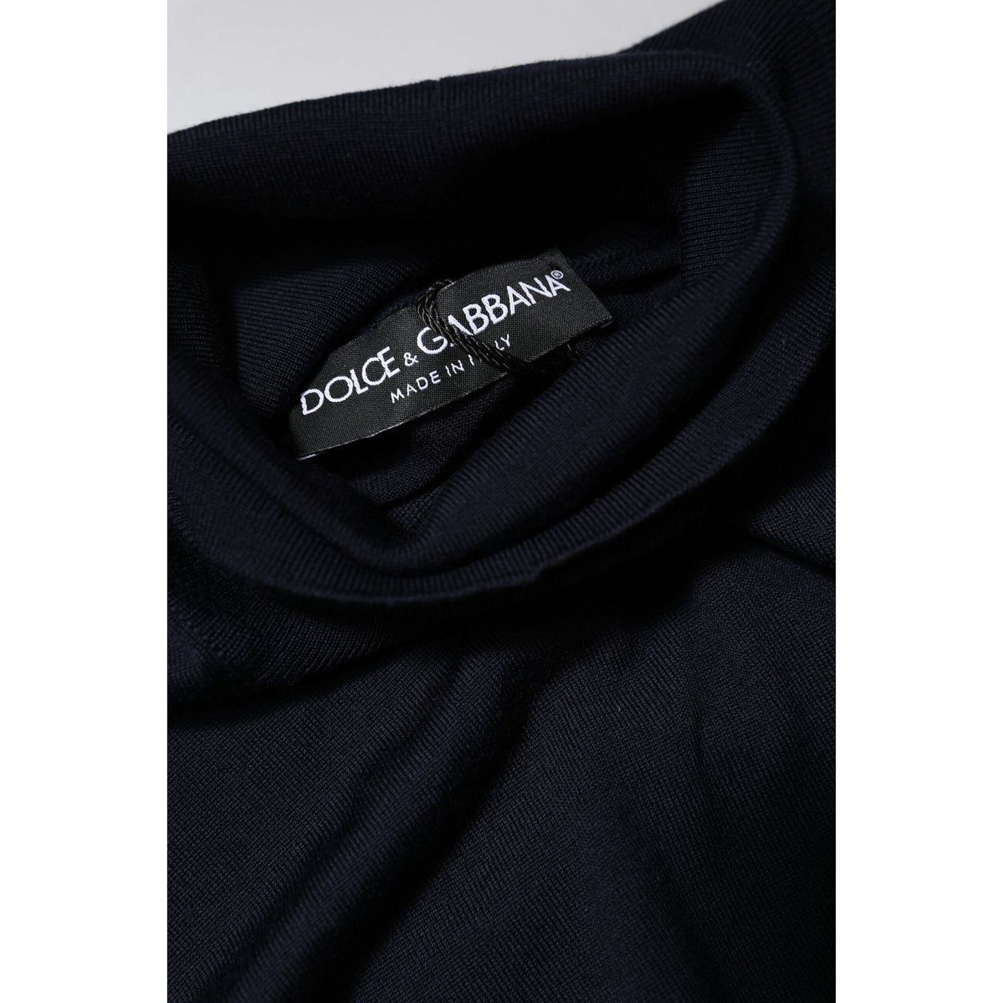 Dolce & Gabbana Blue Long Sleeve Turtleneck Pullover Sweater