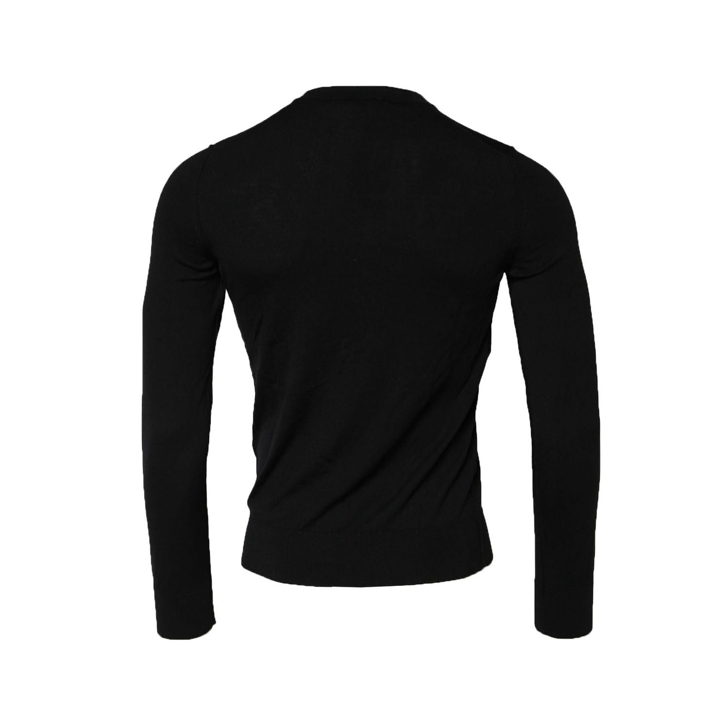 Dolce & Gabbana Black Long Sleeve Crew Neck Pullover Sweater