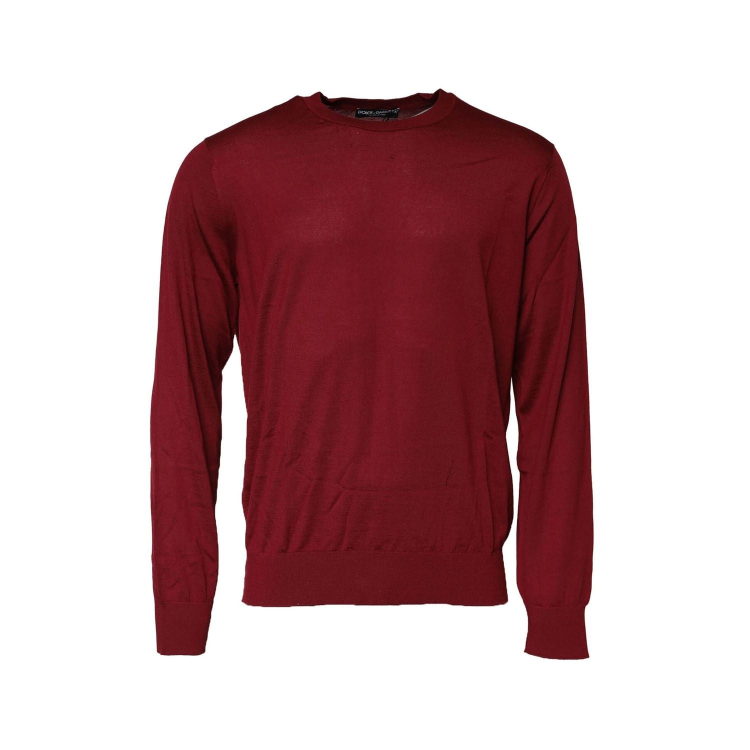 Dolce & Gabbana Maroon Cashmere Crew Neck Sweatshirt Sweater