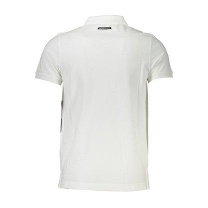 Cavalli Class White Cotton Polo Shirt