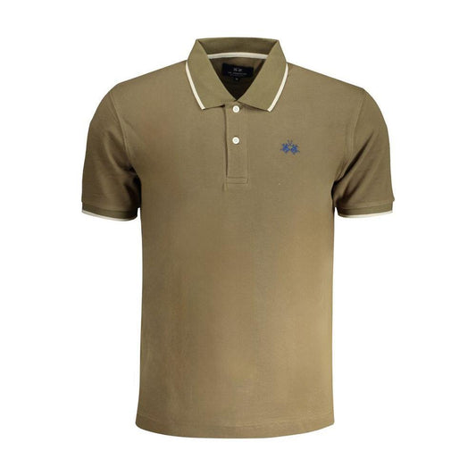 La Martina Green Cotton Polo Shirt LA-30437-S