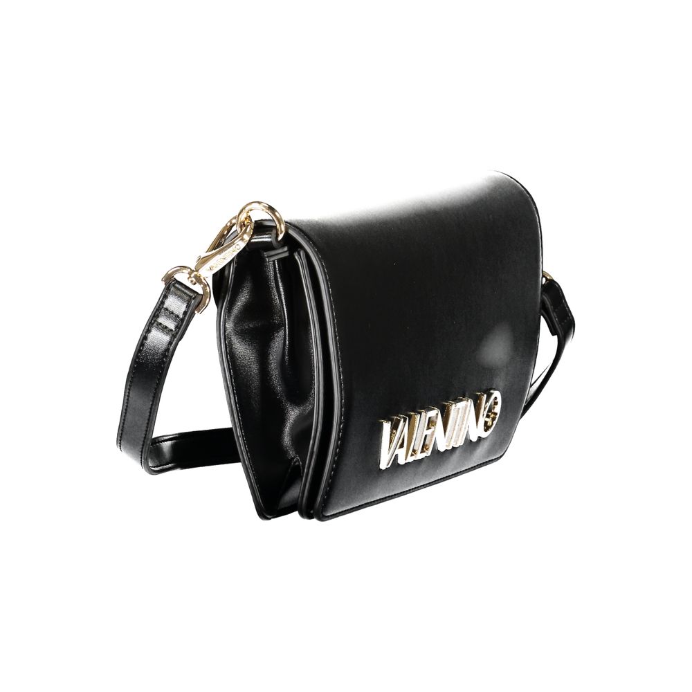 Mario Valentino Black Polyethylene Women Handbag with adjustable strap and luxury design