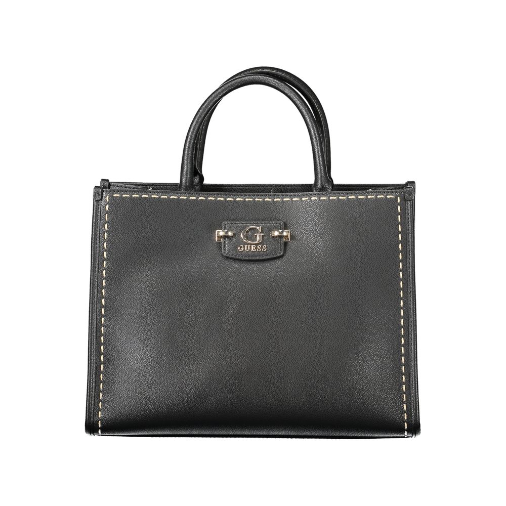 Guess Jeans Black Polyethylene Women Handbag with sleek design and robust handles, perfect for elevating style and functionality.