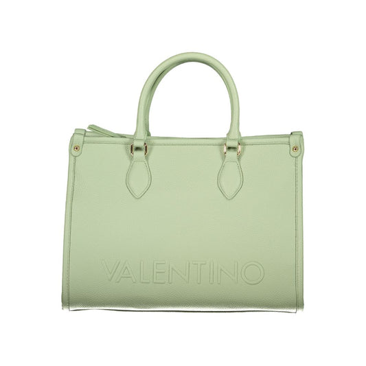 Mario Valentino Green Polyethylene Handbag with two handles, adjustable strap, internal pockets, zip closure, and protective feet.