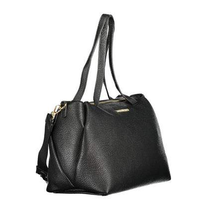 Mario Valentino Black Polyethylene Women Handbag with dual handles and adjustable strap
