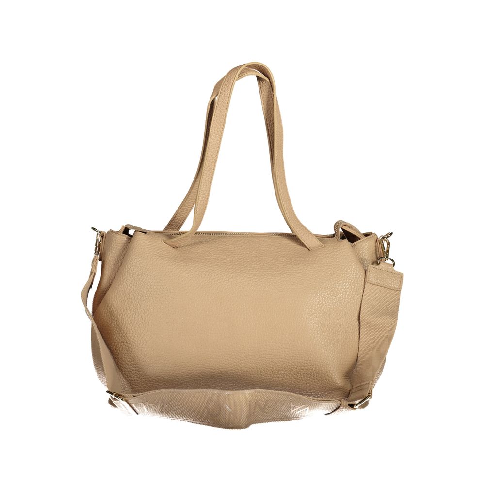 Mario Valentino Beige Polyethylene Women Handbag with shoulder handles and detachable strap