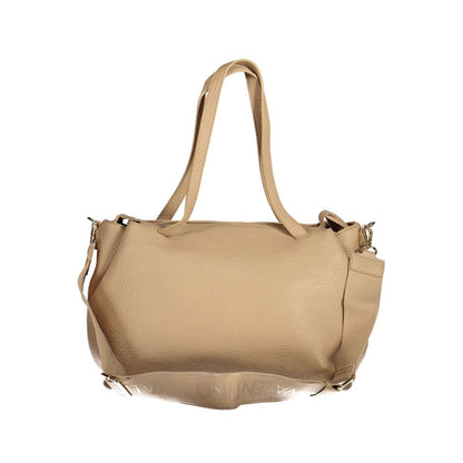 Mario Valentino Beige Polyethylene Women Handbag with shoulder handles and detachable strap