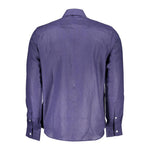 North Sails Blue Linen Men Shirt NO-36969-M