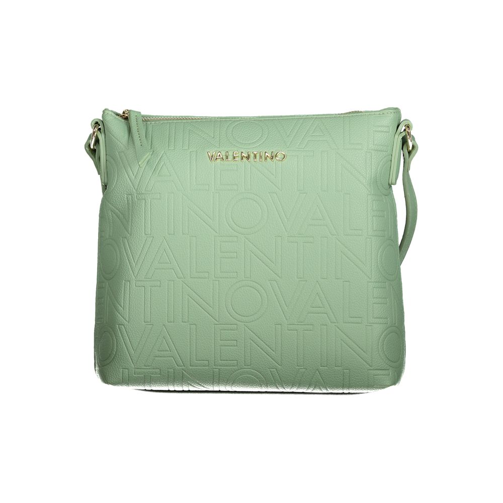 Mario Valentino Green Polyethylene Women Handbag with embossed logo and adjustable strap, featuring a zip closure and elegant design.