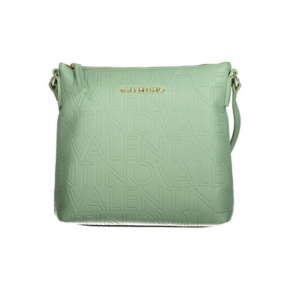 Mario Valentino Green Polyethylene Women Handbag with embossed logo and adjustable strap, featuring a zip closure and elegant design.