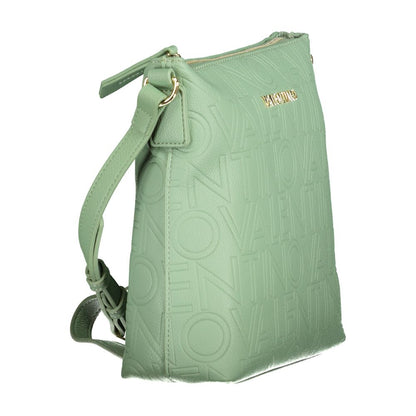 Mario Valentino Green Polyethylene Women Handbag with adjustable strap, zip closure, and embossed logo design in a vibrant green color.