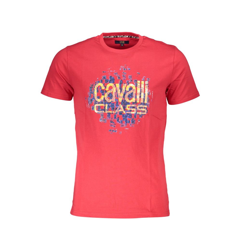 Cavalli Class Red Cotton Men T-Shirt