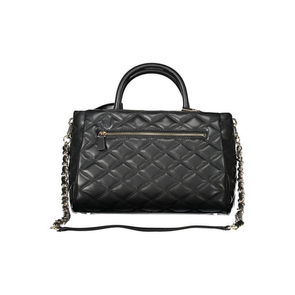 Guess Jeans Black Polyethylene Women Handbag with quilted design and chain strap