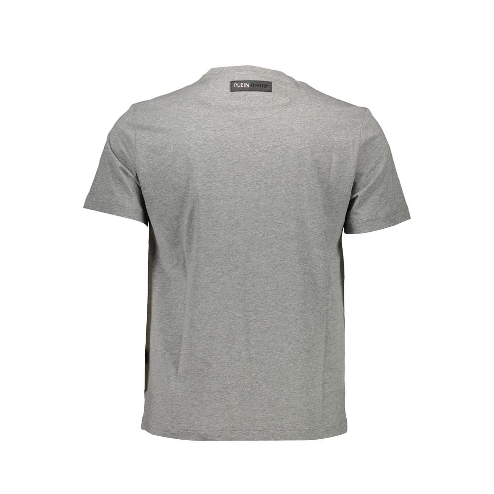 Back view of Plein Sport Brown Cotton Men T-Shirt showcasing its sleek design and logo.