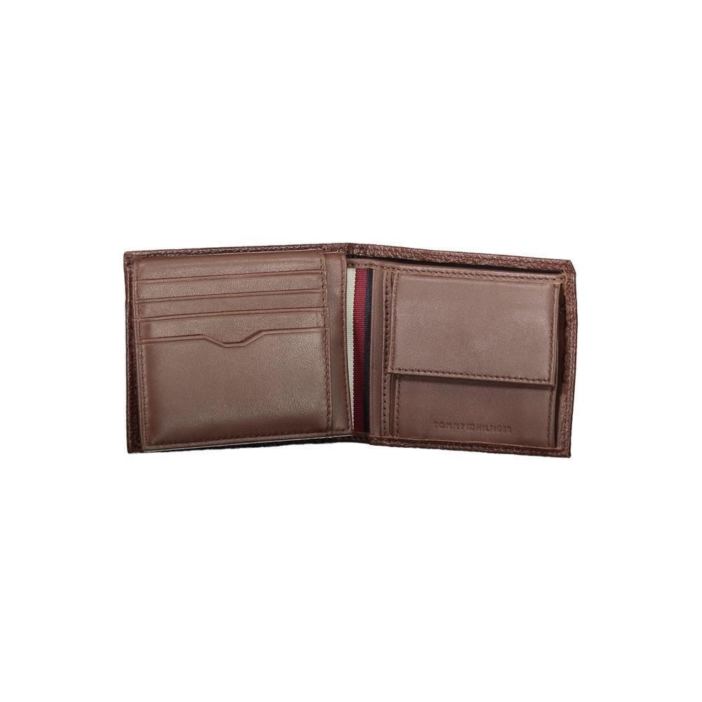 Tommy Hilfiger Elegant Brown Leather Bifold Wallet TO-27173