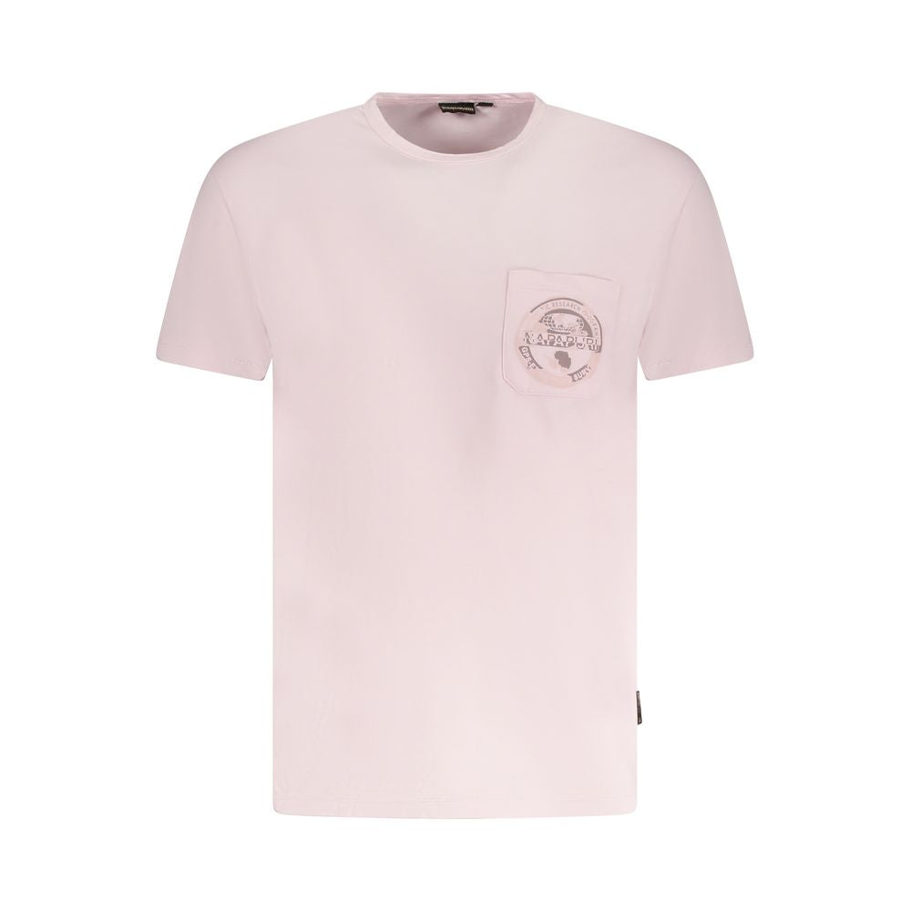 Napapijri Pink Cotton Men T-Shirt NA-38633-XL