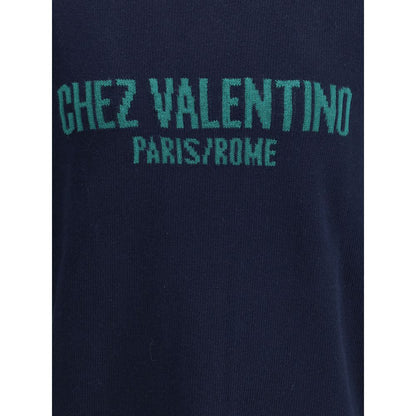 Valentino Blue Fleece Wool Sweatshirt