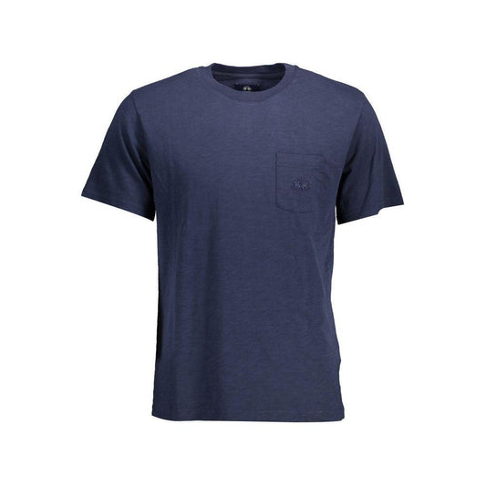 La Martina Blue Cotton Men T-Shirt LA-12197-M
