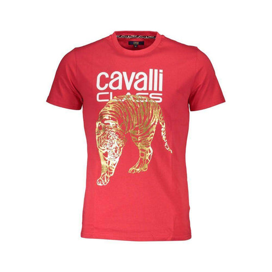 Cavalli Class Red Cotton Men T-Shirt