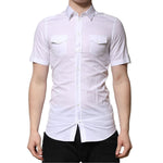Dolce & Gabbana White Cotton GOLD Short Sleeves Formal Shirt TSH906797-40