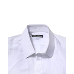 Dolce & Gabbana White Cotton GOLD Short Sleeves Formal Shirt TSH906797-40