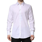 Dolce & Gabbana White Cotton GOLD Long Sleeves Formal Shirt TSH906815-38
