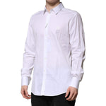Dolce & Gabbana White Cotton GOLD Long Sleeves Formal Shirt TSH906815-38